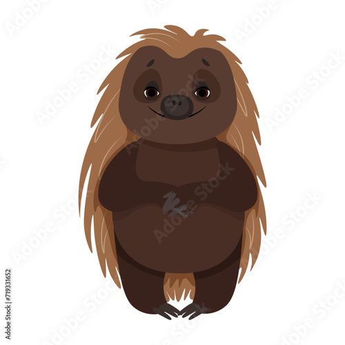 Cute cartoon Australian animal echidna