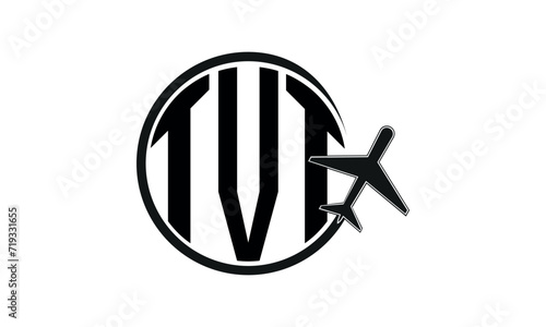 TVT three initial letter circle tour & travel agency logo design vector template. hajj Umrah agency, abstract, wordmark, business, monogram, minimalist, brand, company, flat, tourism agency, tourist