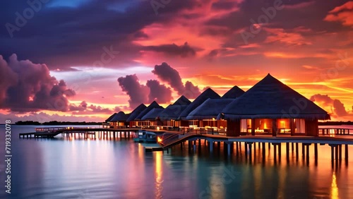 luxury resort amazing sunset panorama photo
