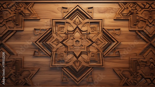 Wooden mosaic in oriantal style