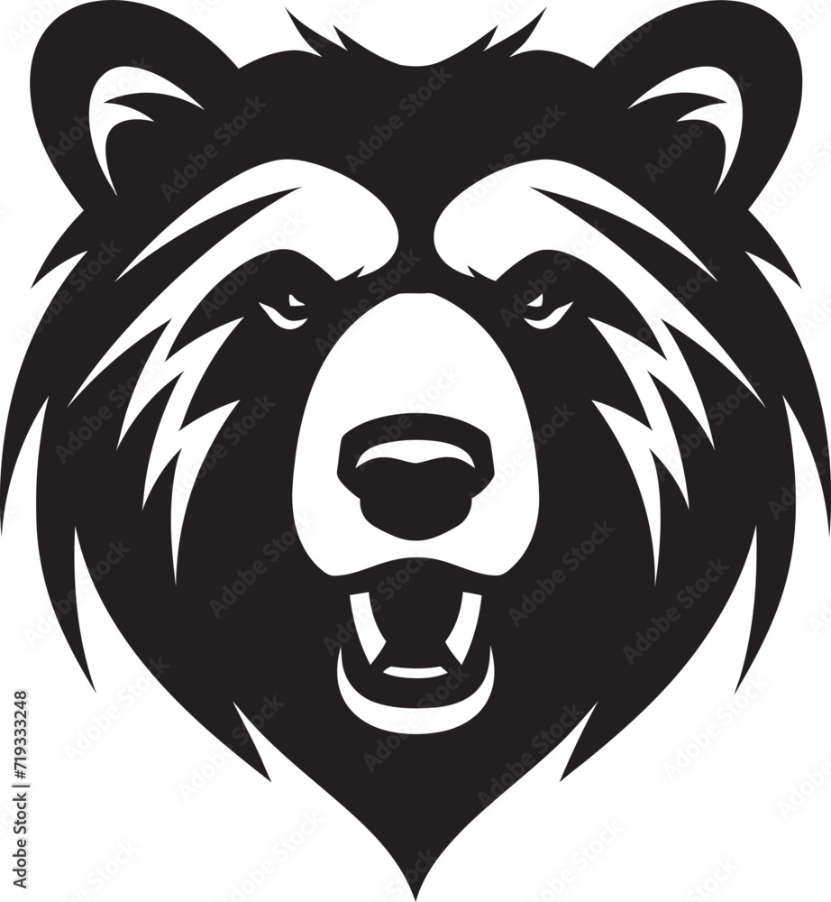 Majestic Monarch Black Bear Vector IllustrationElegant Vigilance Wild Bear Vector Graphic