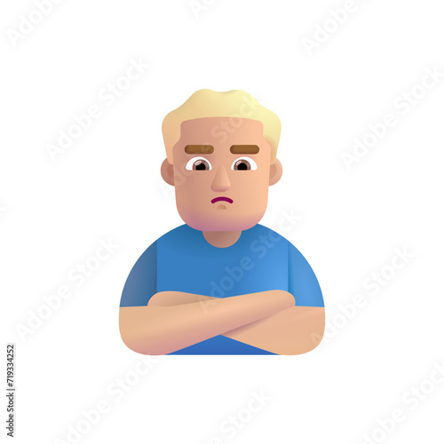 Man Pouting : Medium-Light  Skin Tone