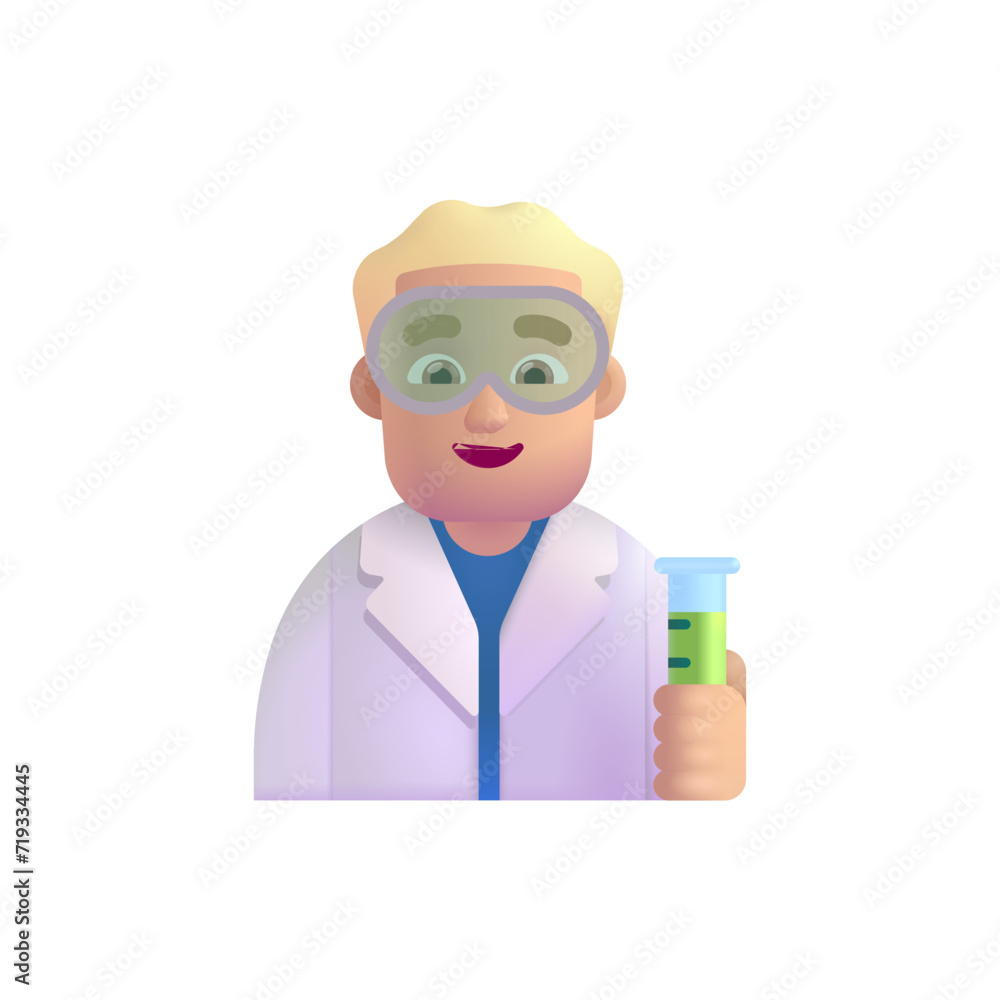 Man Scientist: Medium-Light Skin Tone Man Scientist: Medium-Light Skin Tone