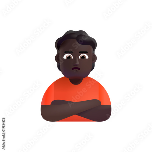 Person Pouting : Dark Skin Tone