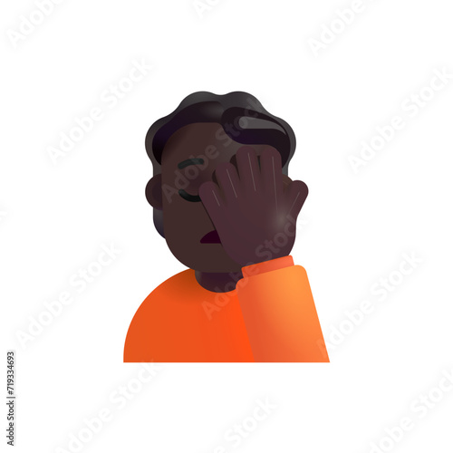 Person Facepalming :Dark Skin Tone