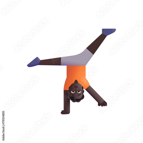 Person Cartwheeling : Dark Skin Tone
