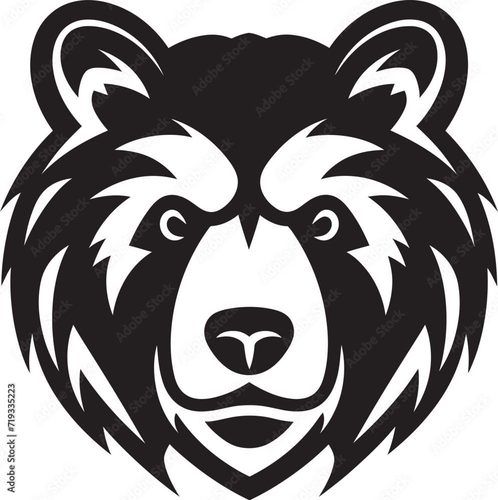Dynamic Essence Wild Bear Vector IllustrationMystic Monochrome Black Bear Vector Graphic