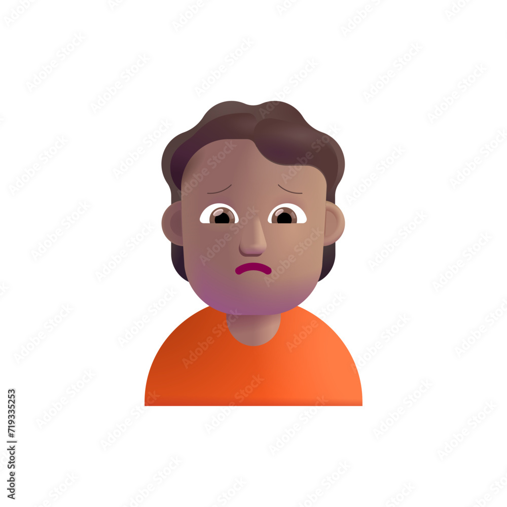 Person Frowning :Medium Skin Tone Person Frowning :Medium Skin Tone