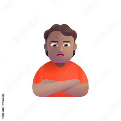 Person Pouting : Medium  Skin Tone