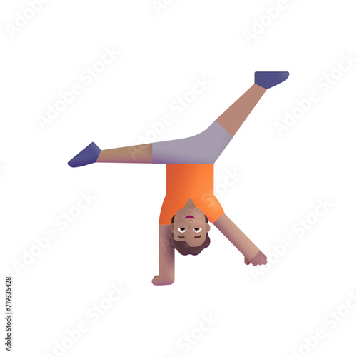 Person Cartwheeling : Medium Skin Tone 