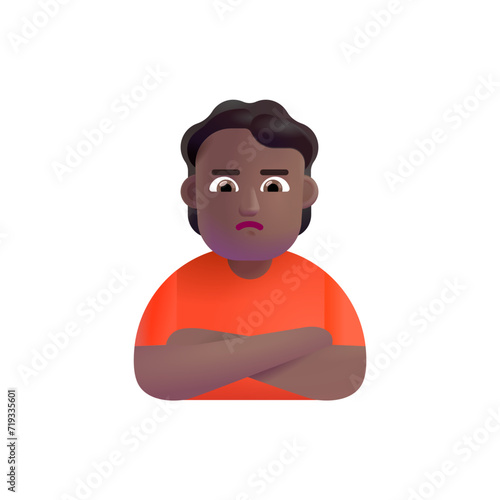 Person Pouting : Medium-Dark Skin Tone