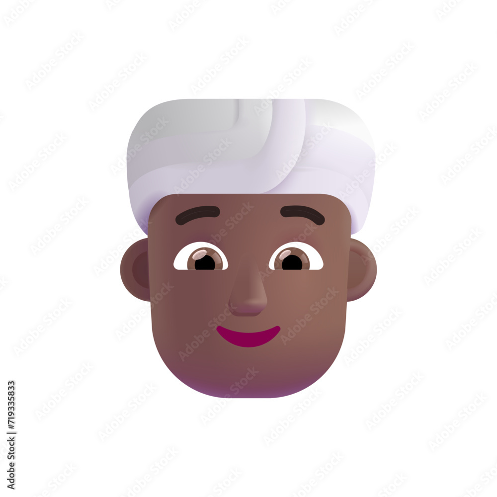 Person Wearing Turban: Medium-Dark Skin Tone Person Wearing Turban: Medium-Dark Skin Tone