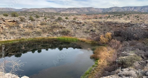 Montezuma Well is a natural limestone sinkhole near the town of Rimrock, Arizona, part of Montezuma's Castle National Monument