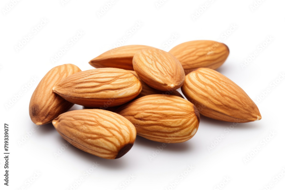 Almonds isolated on white background. Almonds isolated on white background.