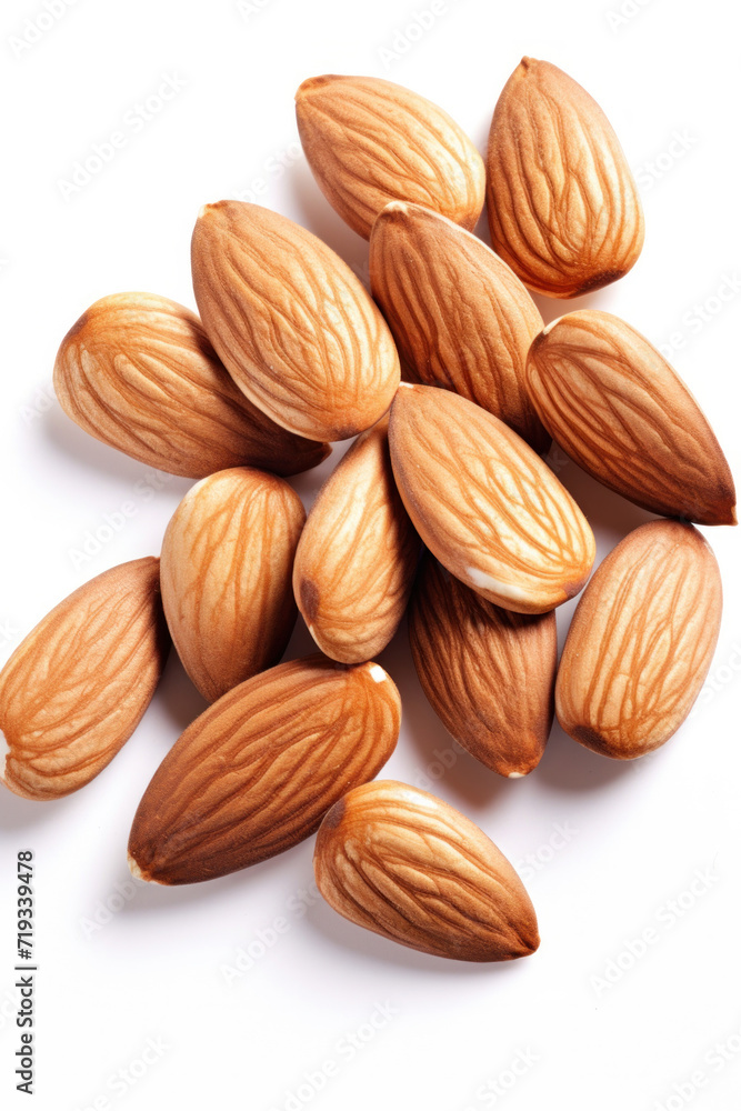 Almonds isolated on white background. Almonds isolated on white background.