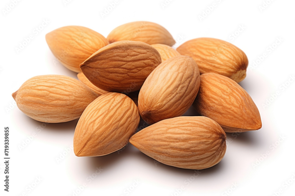 Almonds isolated on white background. Almonds isolated on white background.