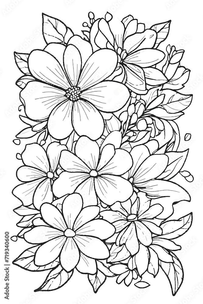 sketch of an abstract flower pattern
