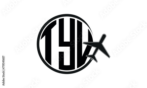 TYV three initial letter circle tour & travel agency logo design vector template. hajj Umrah agency, abstract, wordmark, business, monogram, minimalist, brand, company, flat, tourism agency, tourist photo