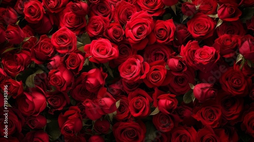 3D render valentine days. red roses background photo