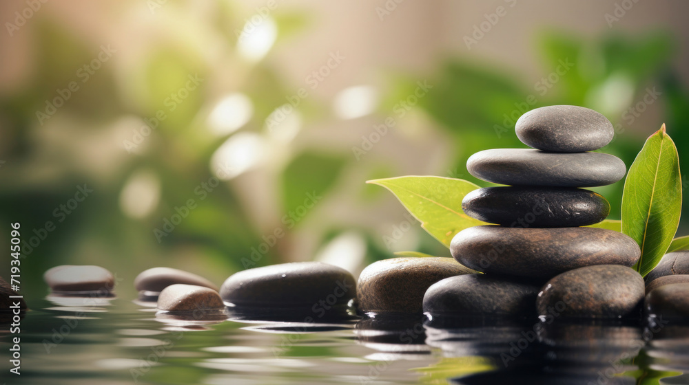 Concept of spa, Bamboo and stones in a wellness spa. Concept of spa, Bamboo and stones in a wellness spa.