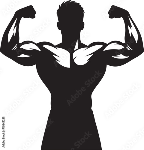 silhouette of a body builder man vector illustration 