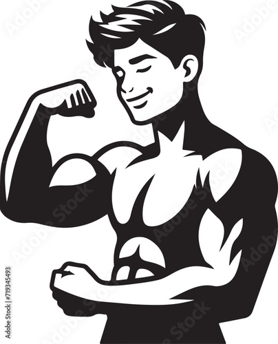 vector illustration of a body builder  man 