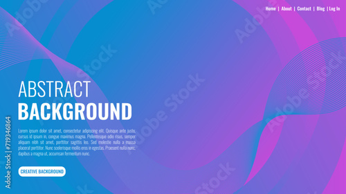 Elegant abstract background with gradient color and line style. Amazing blue pink background design