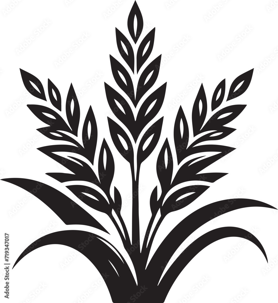 silhouette of a rice plant vector illustration silhouette of a rice plant vector illustration