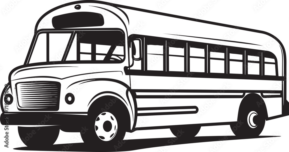 Noir Cityscape Expressions Black Bus Vector IllustrationNightfall Mobility Detailed Black Bus Vector