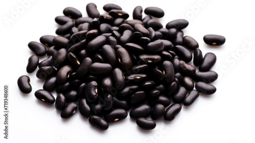 Dry black bean isolated on white background.