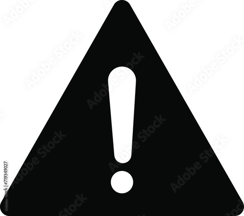 Warning icon. The attention icon. Danger symbol. Flat Vector alert triangle warn sign, Triangle Caution and Warning Icon Vector Design. attention vector, fatal error message element, exclamation mark.
