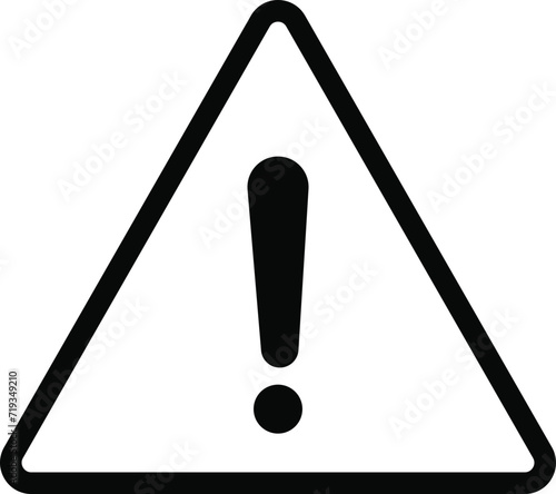 Warning icon. The attention icon. Danger symbol. Flat Vector alert triangle warn sign, Triangle Caution and Warning Icon Vector Design. attention vector, fatal error message element, exclamation mark.