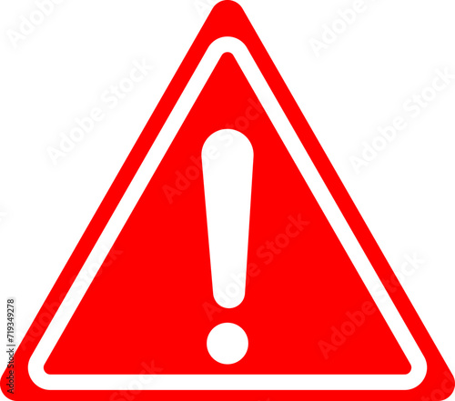Warning icon. The attention icon. Danger symbol. Flat Vector alert triangle warn sign, Triangle Caution and Warning Icon Vector Design. attention vector, fatal error message element, exclamation mark.