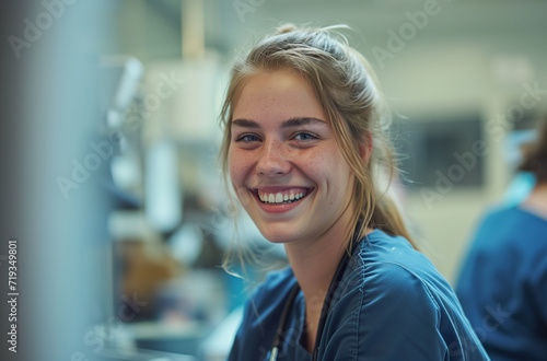 smiling Medical Assistantat work