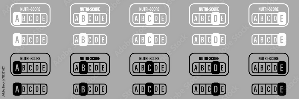 Nutri- Score Label Set Icons Nutri- Score Label Set Icons