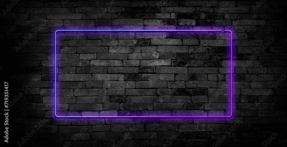 Colorful neon frame on a dark background, abstract illustration. Colorful neon frame on a dark background, abstract illustration.