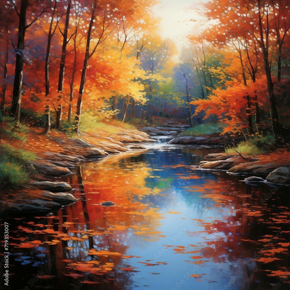 Creek Reflections in Autumn Revel in the vibrant color