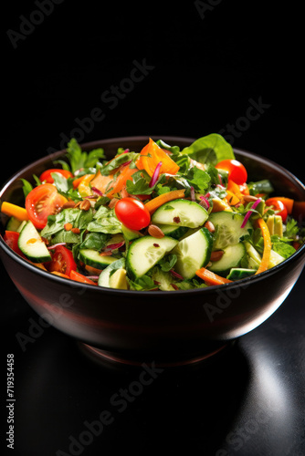 Vegetable salad in a bowl. © Wararat