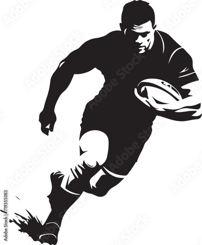 rugby player silhouette vector illustration
