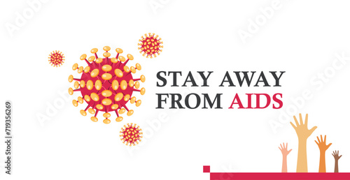 HIV AIDS virus. Keep yourself away from AIDS and the HIV virus. Body defense. Banner about keeping your body healthy from HIV