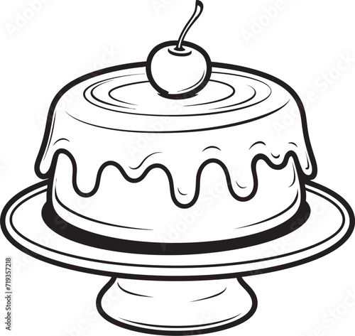 Detailed Midnight Cake in Vector DesignModern Vector Noir Cake Art