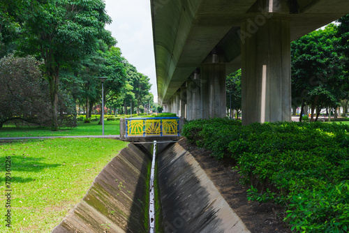 Ditch under a bridge