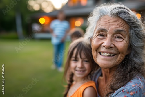 Grandmother with Granddaughters Smiling Together © Nuttakarn