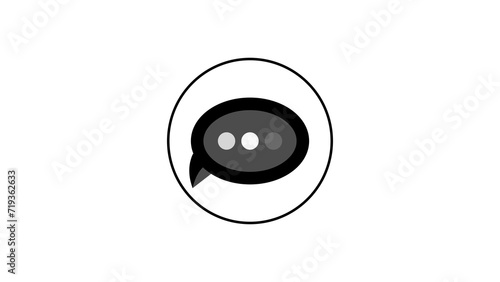  Message icon black color circle illustration. Communication concept icon white color background illustration.