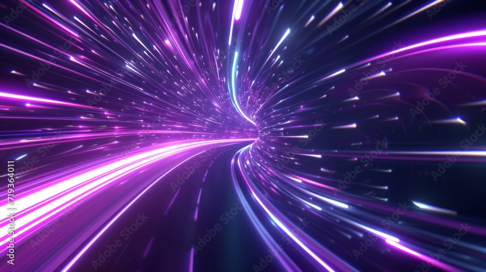 Fototapeta premium 3D render neon abstract background with lights