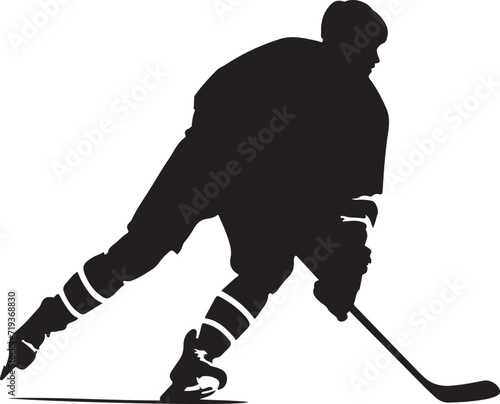 ice hockey player silhouette vector illustration