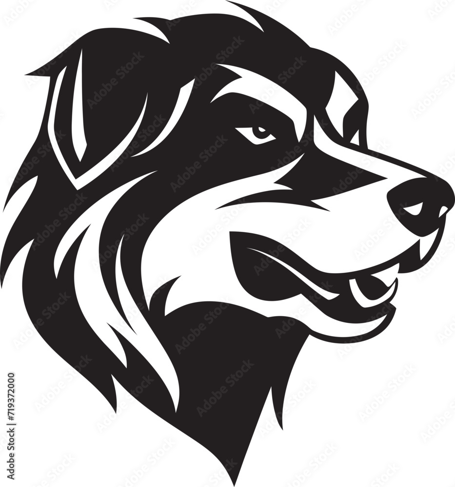 Nocturnal Nuzzle Black Dog Vector DesignOnyx Outlines Vector Dog Illustration
