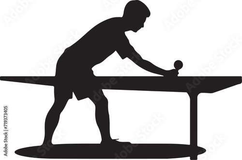 table tennis player silhouette vector illustration