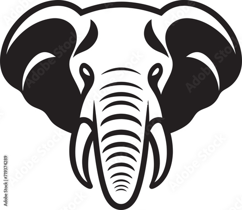 Fototapeta Naklejka Na Ścianę i Meble -  Sleek Black Elephant Vector SketchGeometric Black Elephant Art