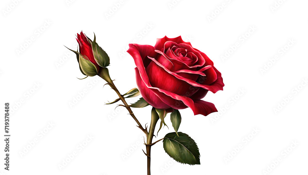 Amazing Red Roses Element Beautiful Realistic red rose png, red rose on a transparent background ...